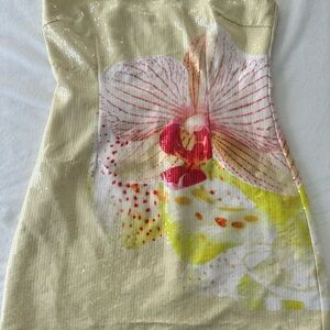 White Fox Boutique Cream Floral Mini Dress